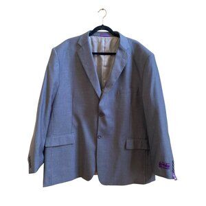 Vinci Mens Medium Gray Blazer Jacket Super 150s Zegna Style 50R Polyester &